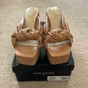 Marc Fisher mules. Worn once.  Camel color. Size 7
